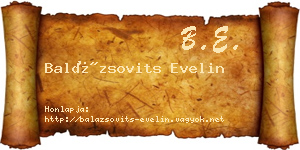 Balázsovits Evelin névjegykártya